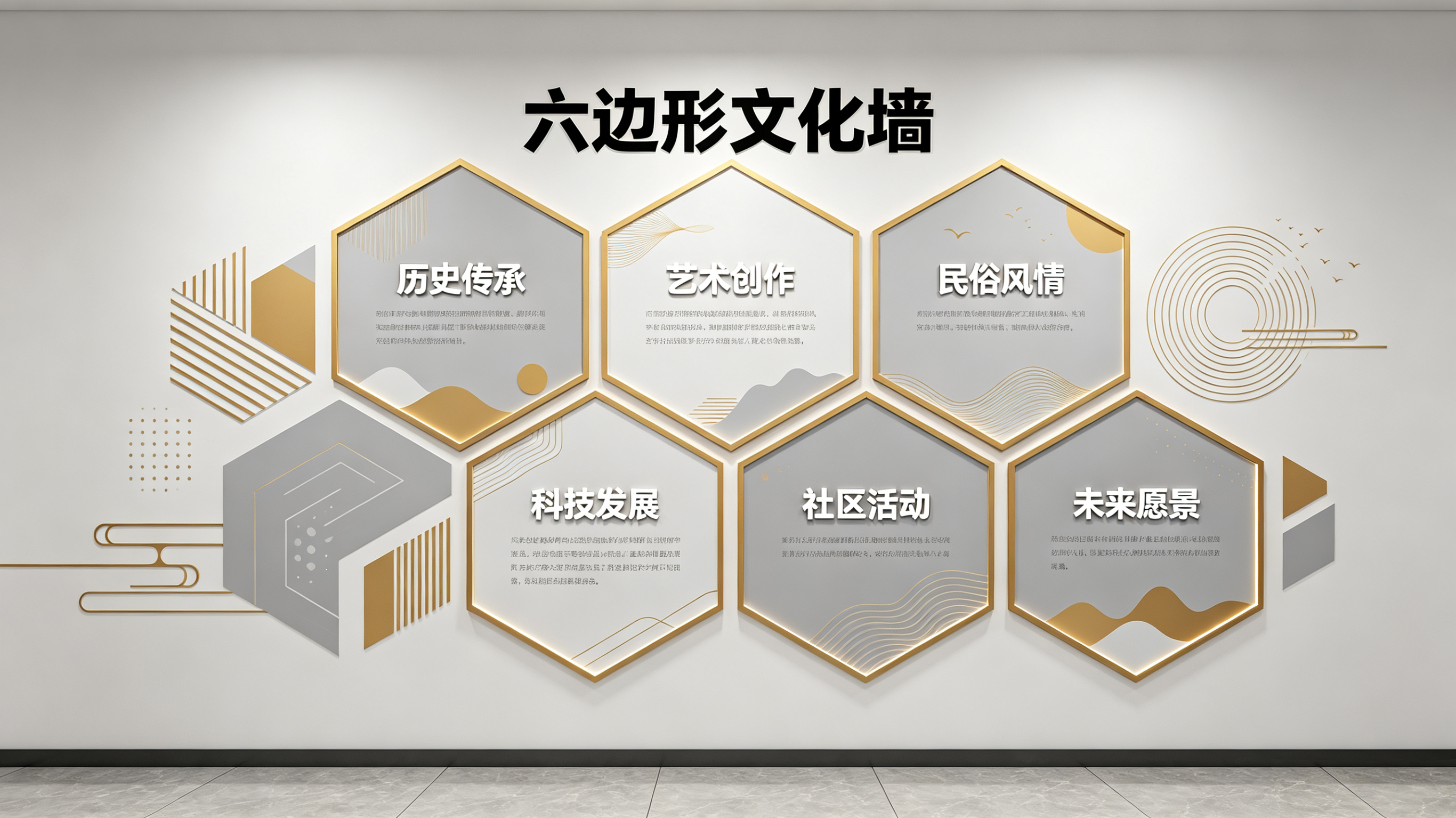 绵竹企业文化墙 | 六边形信息美学